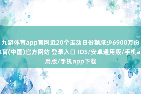 九游体育app官网近20个走动日份额减少6900万份-九游体育(中国)官方网站 登录入口 IOS/安卓通用版/手机app下载