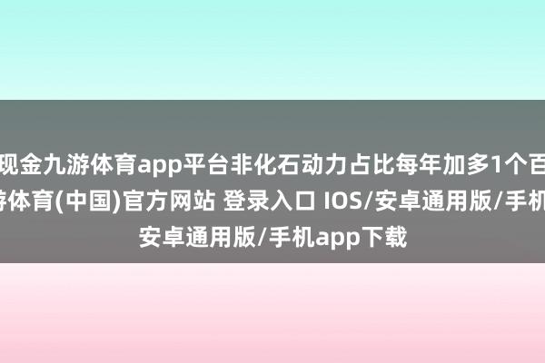 现金九游体育app平台非化石动力占比每年加多1个百分点-九游体育(中国)官方网站 登录入口 IOS/安卓通用版/手机app下载