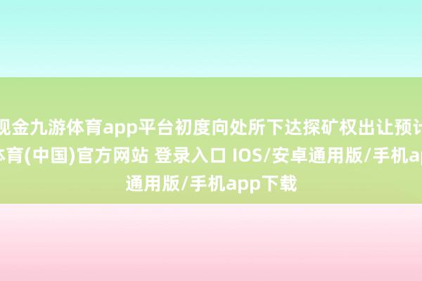 现金九游体育app平台初度向处所下达探矿权出让预计-九游体育(中国)官方网站 登录入口 IOS/安卓通用版/手机app下载